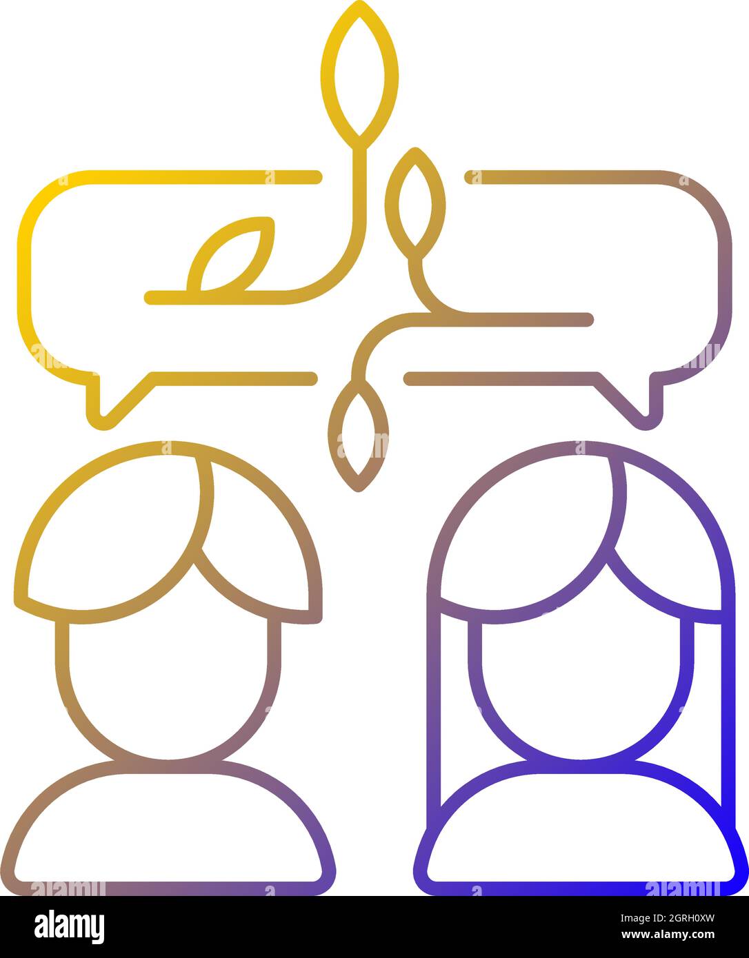 Nonviolent communication gradient linear vector icon Stock Vector