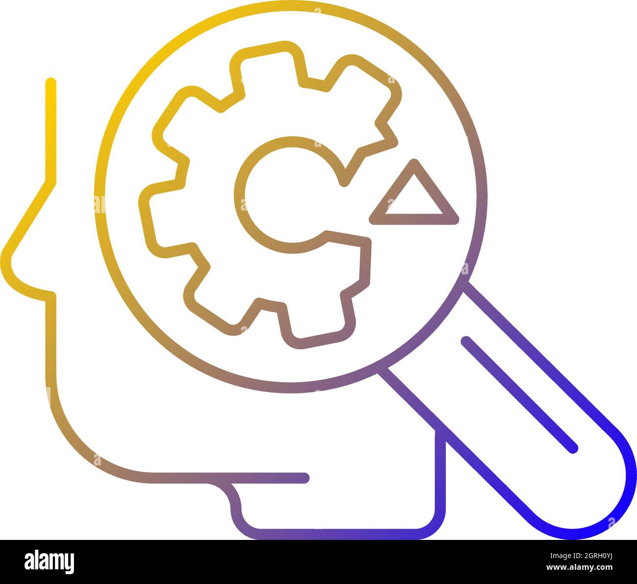 Recognizing weaknesses gradient linear vector icon Stock Vector
