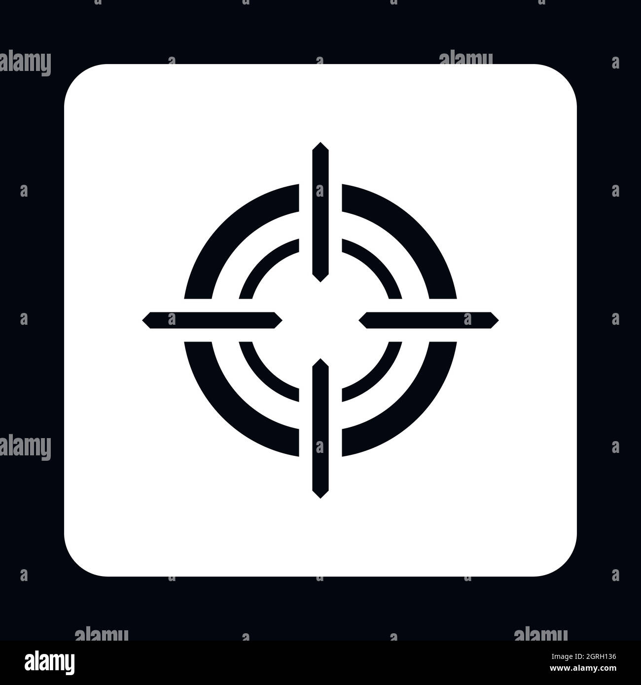 Crosshair reticle icon, simple style Stock Vector