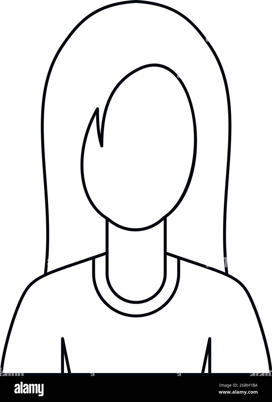 Female avatar profile picture icon, outline style Stock Vector