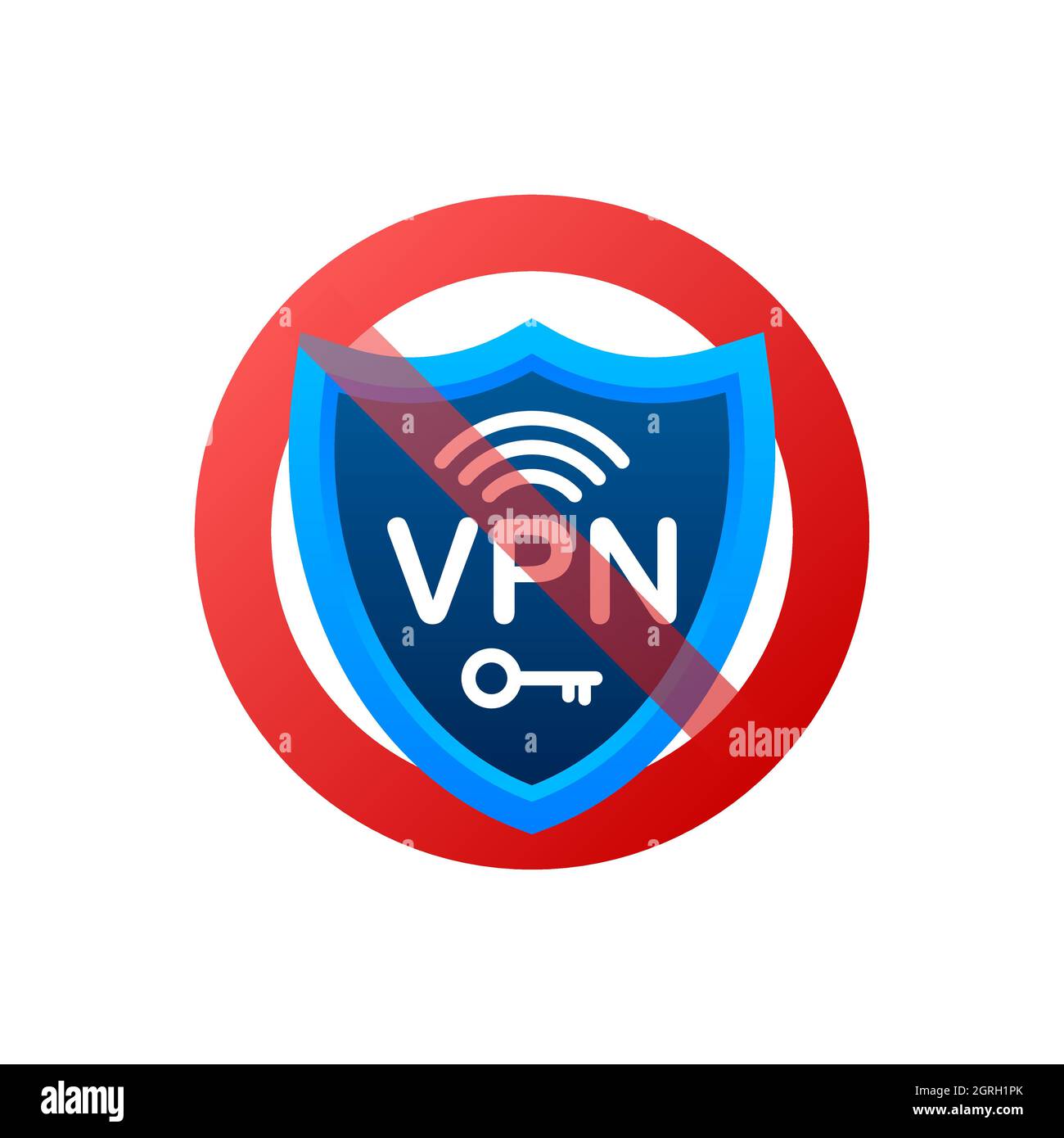 No vpn. Vector set. Safety internet technology. Digital technology data protection. Stock Vector
