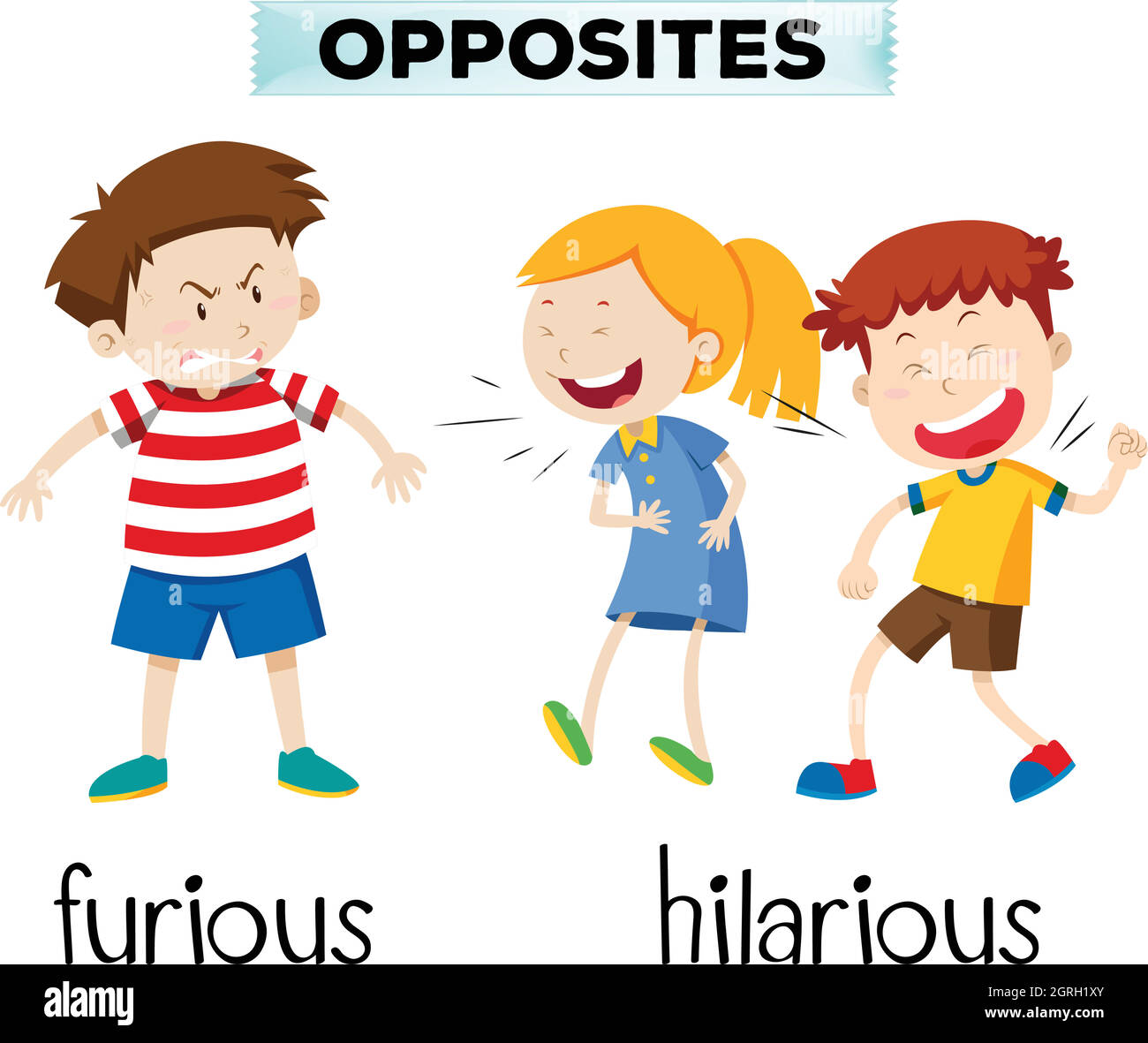 Opposites furious and hilarious Stock Vector Image & Art Alamy