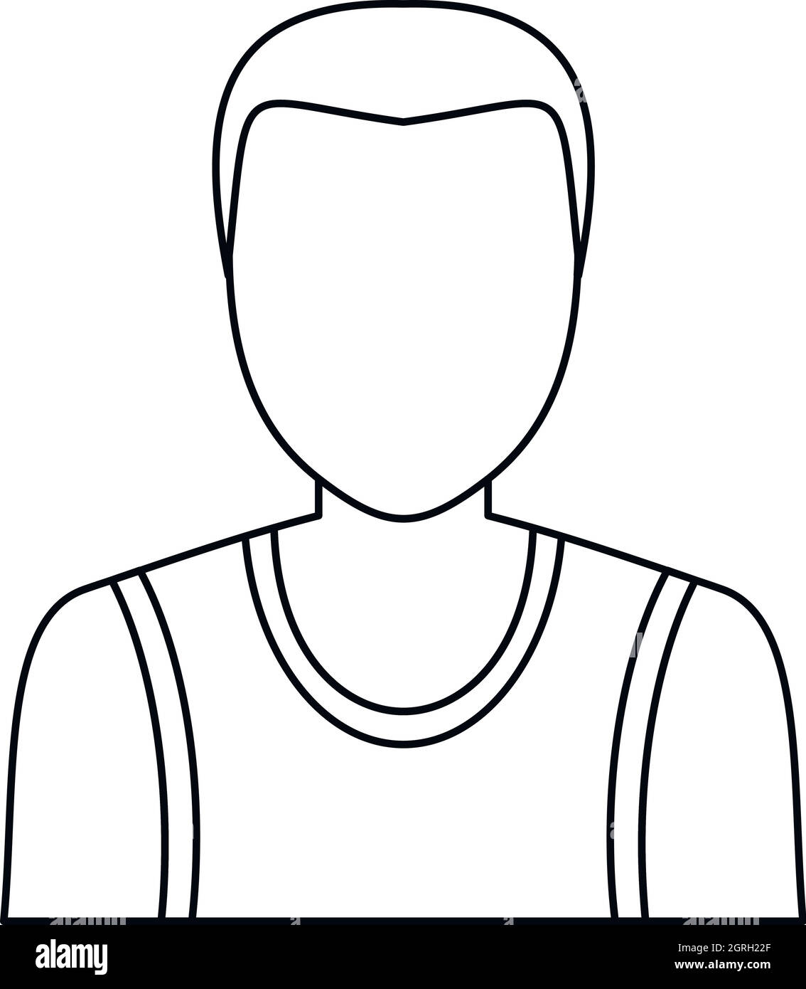 Male avatar profile picture icon, outline style Stock Vector