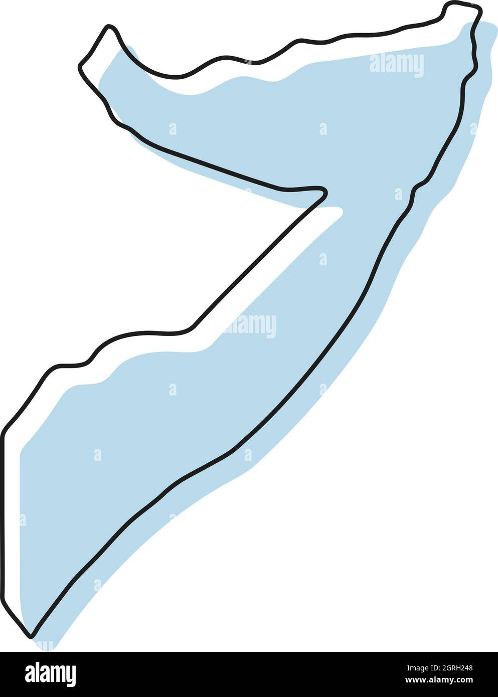 Stylized Simple Outline Map Of Somalia Icon Blue Sketch Map Of Somalia