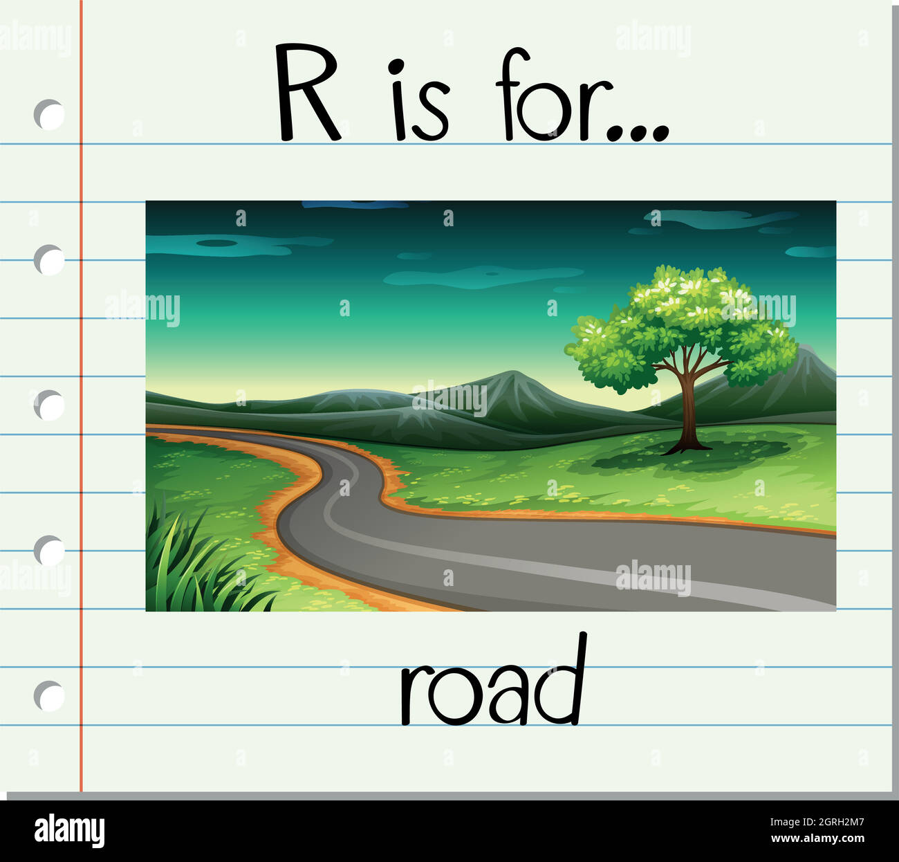 Flashcard letter R is for road Stock Vector Image & Art - Alamy