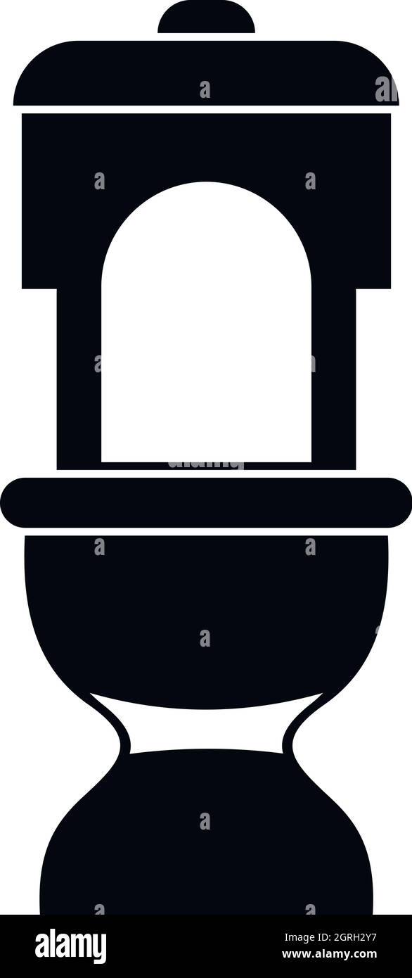 Toilet bowl icon in simple style Stock Vector