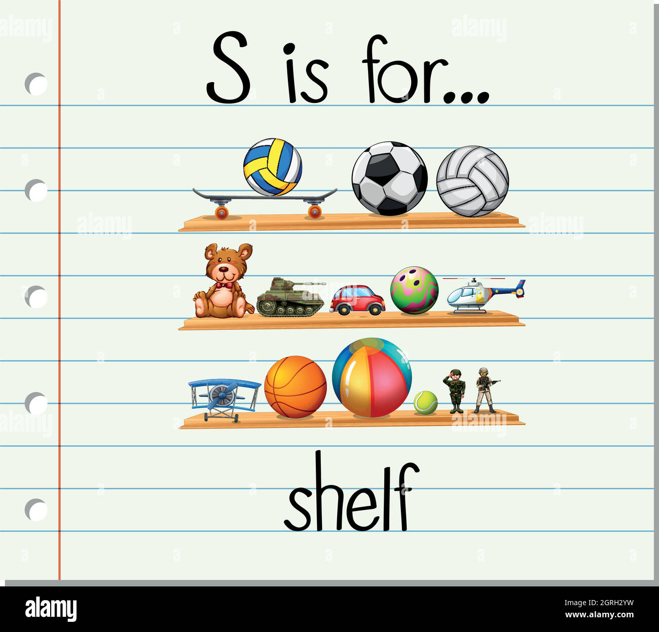 Flashcard alphabet S is for shelf Stock Vector Image & Art - Alamy
