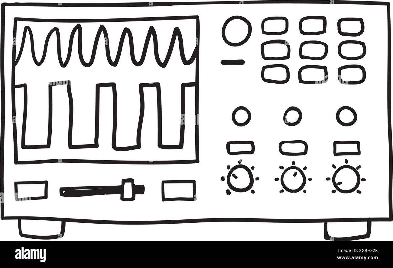 Oscilloscope Icon Stock Vector