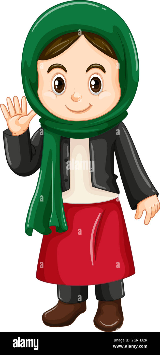 Little girl in Kuwait costume waving Stock Vector Image & Art Alamy