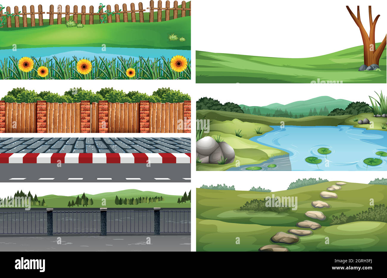Set of nature landscape Stock Vector Image & Art - Alamy