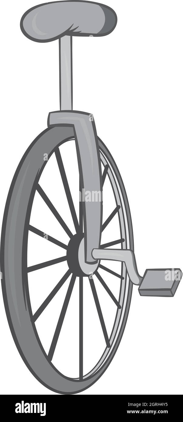 Unicycle icon, black monochrome style Stock Vector