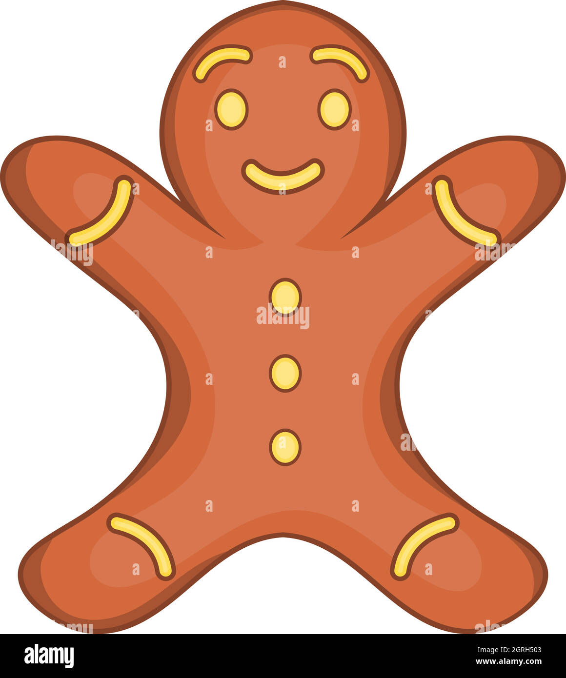 Gingerbread man cookie icon, cartoon style Stock Vector