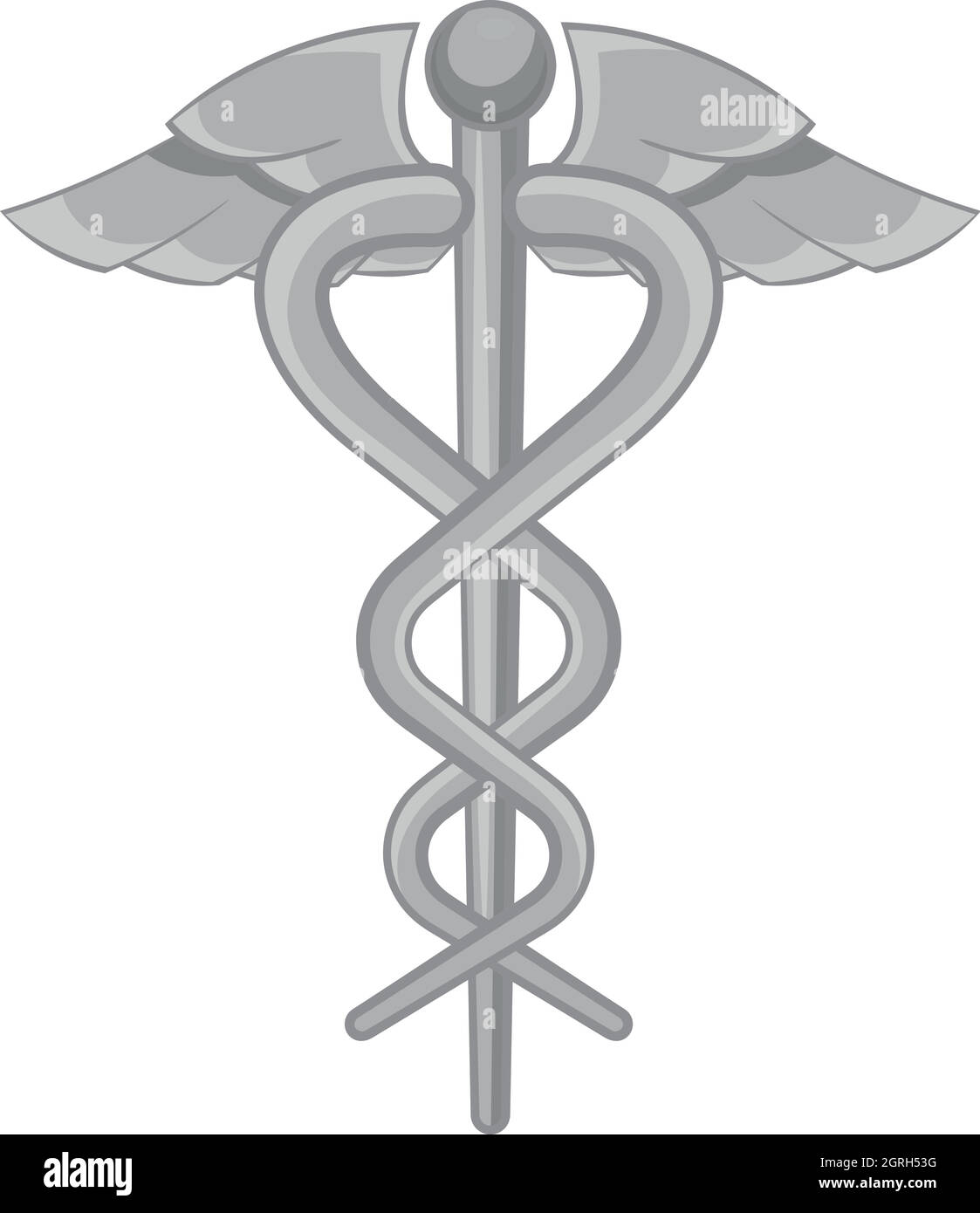Medical emblem snake icon, black monochrome style Stock Vector