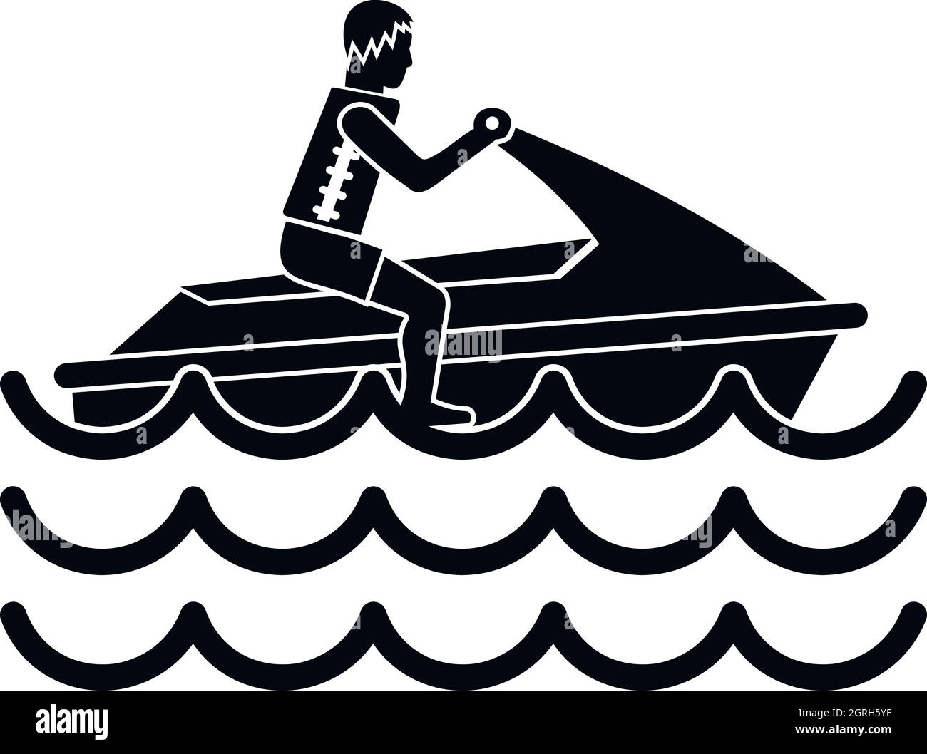 Water jet ski man vacation Stock Vector Images Alamy