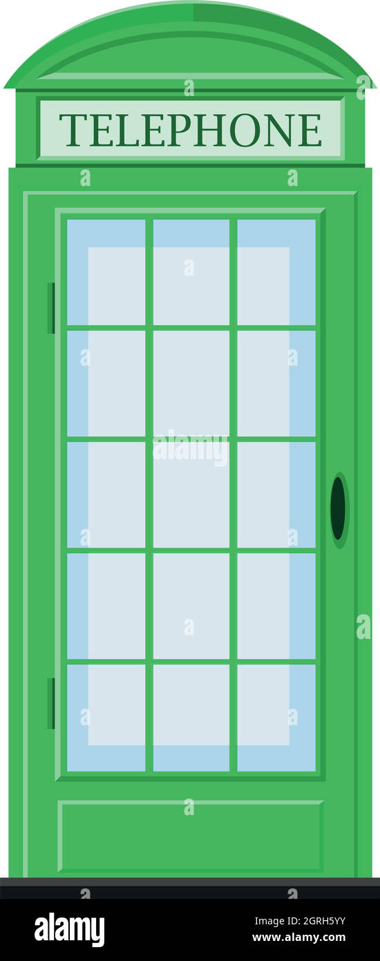Telephone booth in green color Stock Vector