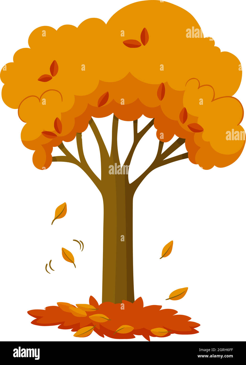 Dry leaves falling off the tree Stock Vector