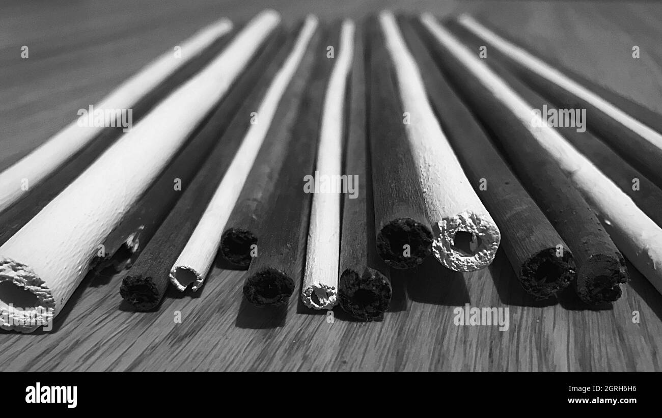 Black And White Decorative Sticks Stock Photo Alamy