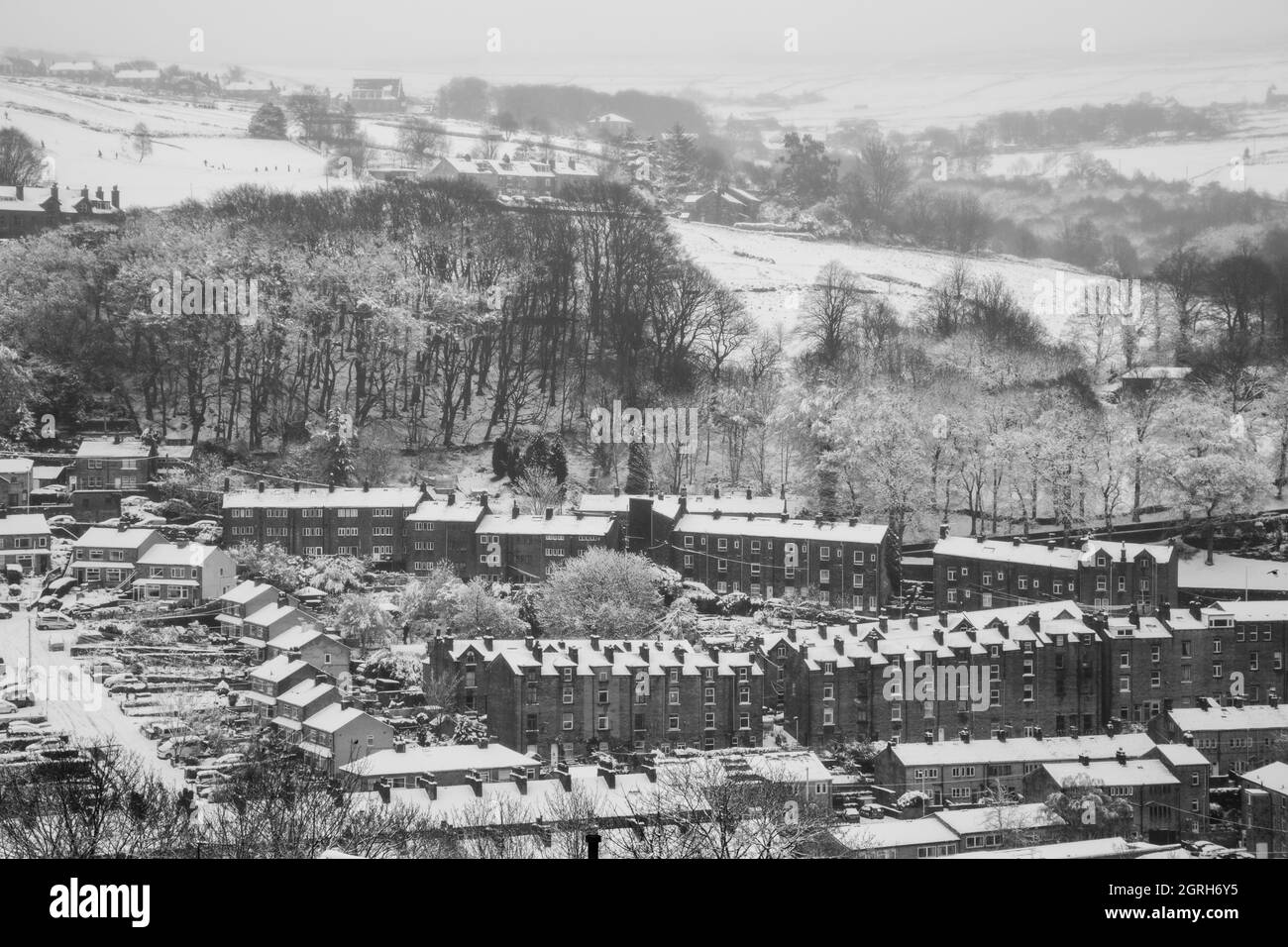 2 February 2021. The Yorkshire town of Hebden Bridge, in Calderdale after heavy snowfall overnight on 1st February 2021.Pictures by Phil Taylor ARPS.  For Alamy.com Stock Photo