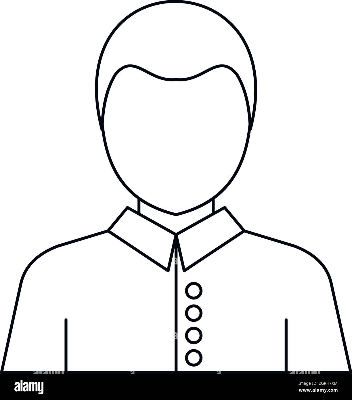 Male avatar profile picture icon, outline style Stock Vector
