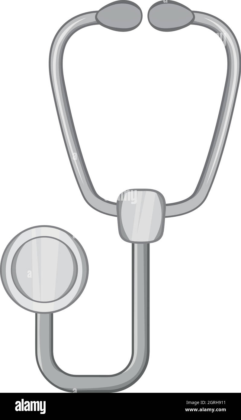 Black icon stethoscope cartoon Stock Vector Images - Alamy