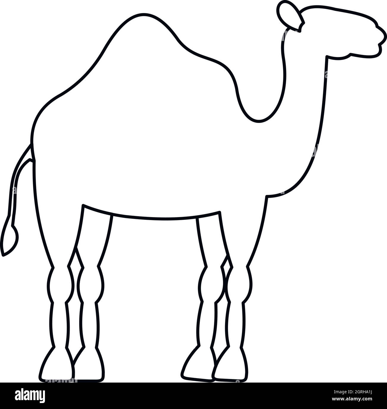 Dromedary camel icon, simple style Stock Vector