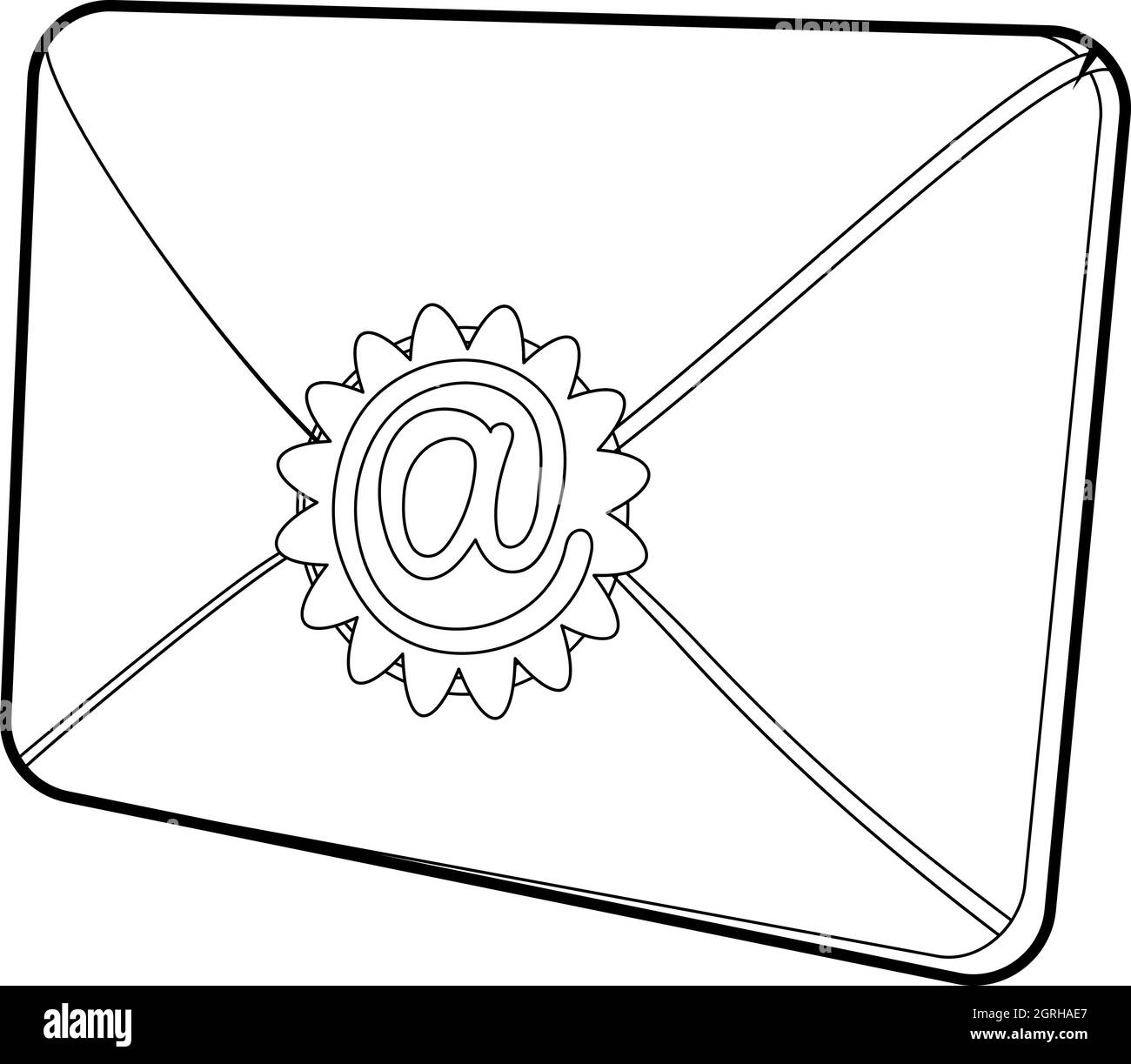 Envelope with email sign icon, isometric 3d style Stock Vector