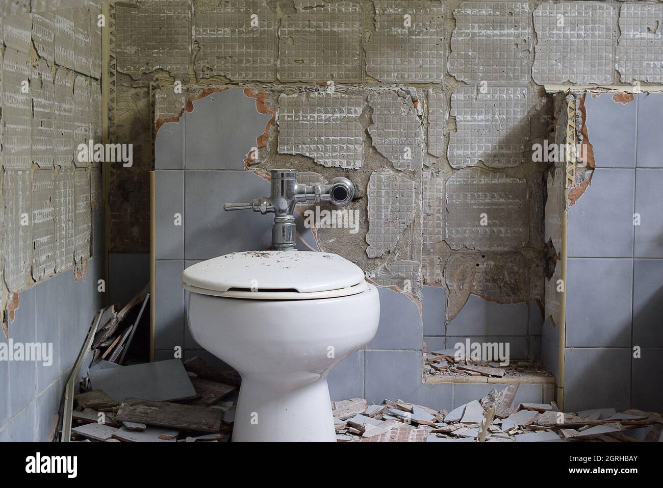 Repair Old Toilet Stock Photo Alamy