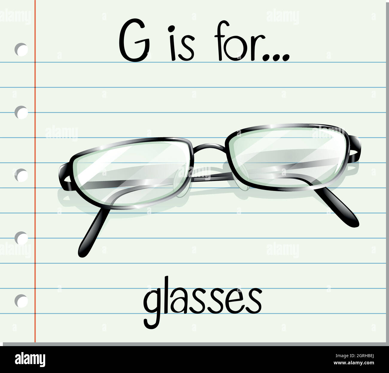 Flashcard letter G is for glasses Stock Vector Image & Art Alamy