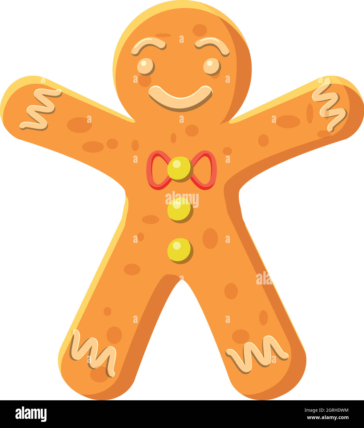 Gingerbread man icon, cartoon style Stock Vector