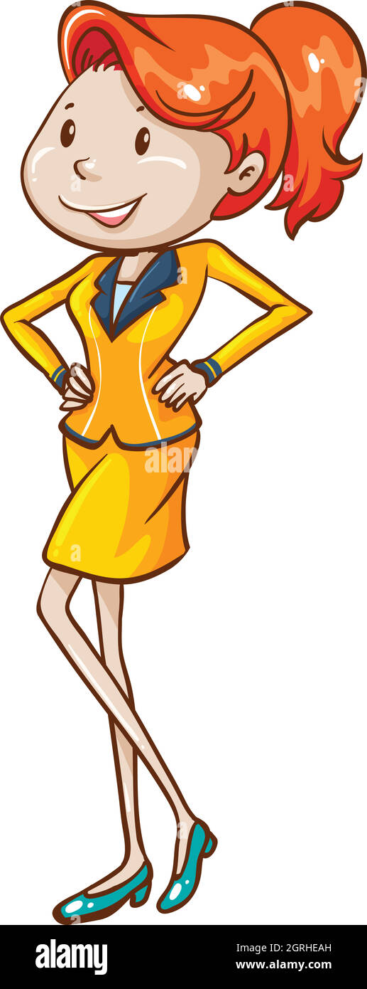 A simple sketch of an air hostess Stock Vector