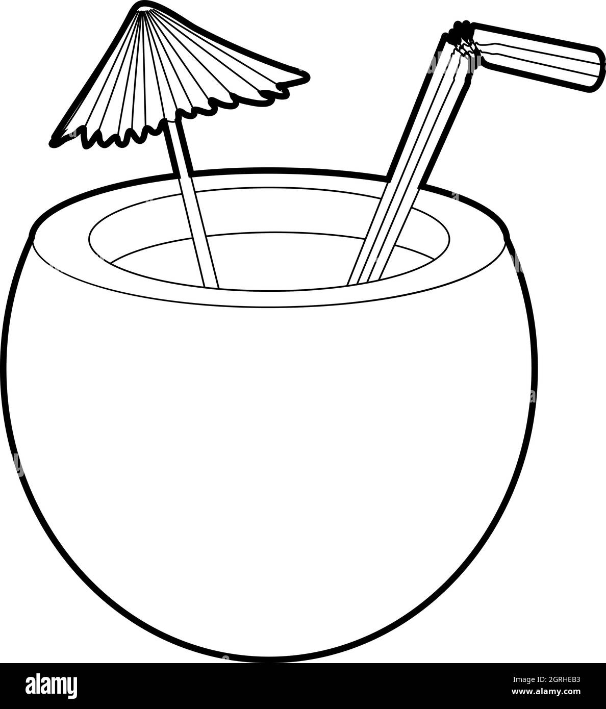 Coconut cocktail icon, isometric 3d style Stock Vector