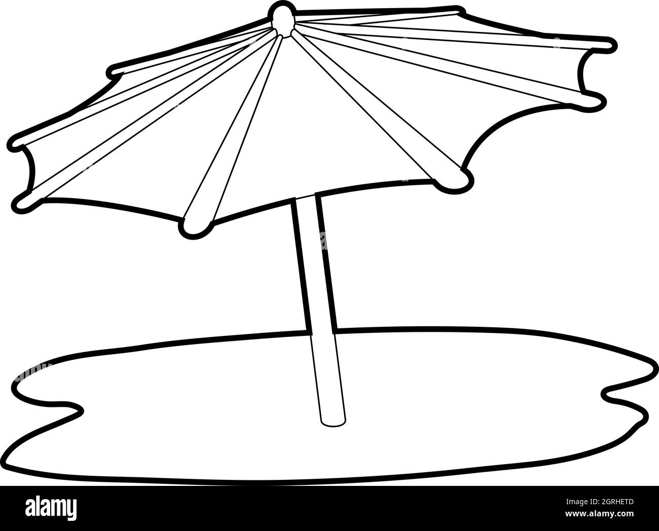 Beach umbrella icon, isometric 3d style Stock Vector