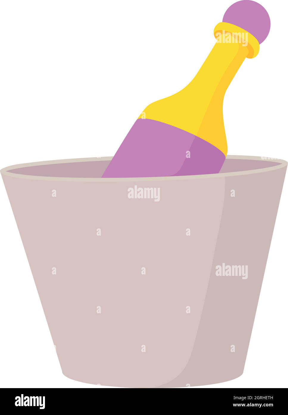 Champagne in bucket icon, cartoon style Stock Vector