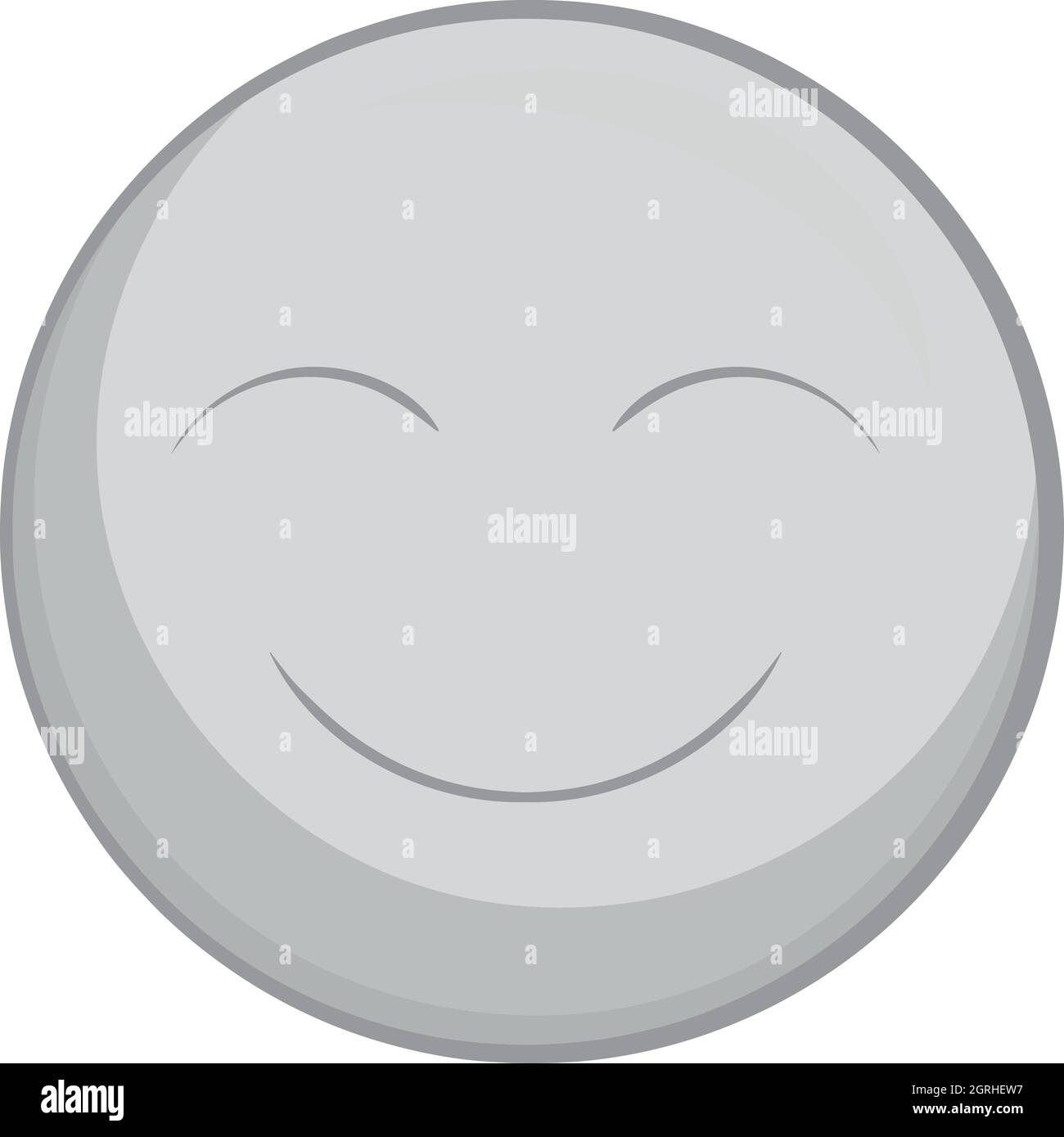 Smiley face icon, black monochrome style Stock Vector
