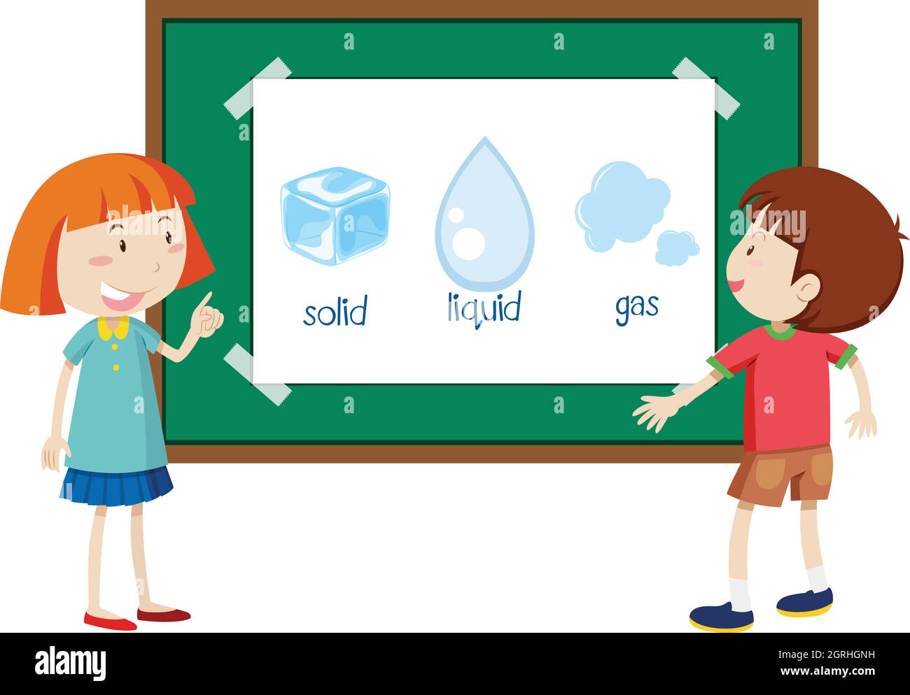 Student Learning State of Matter Stock Vector