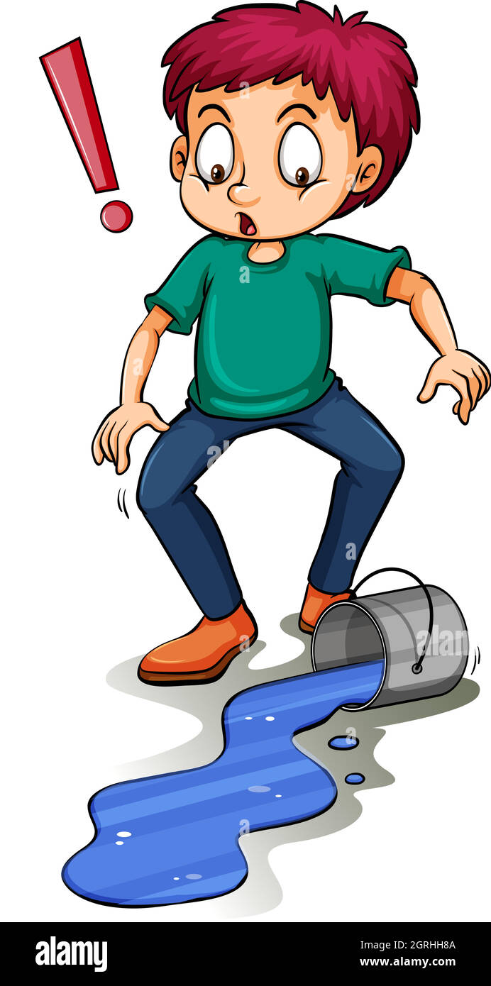 Illustration of Kick the Bucket Idiom Stock Illustration