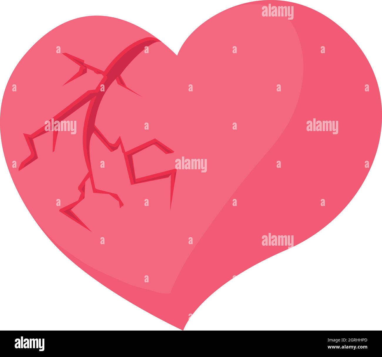 Broken heart icon, cartoon style Stock Vector