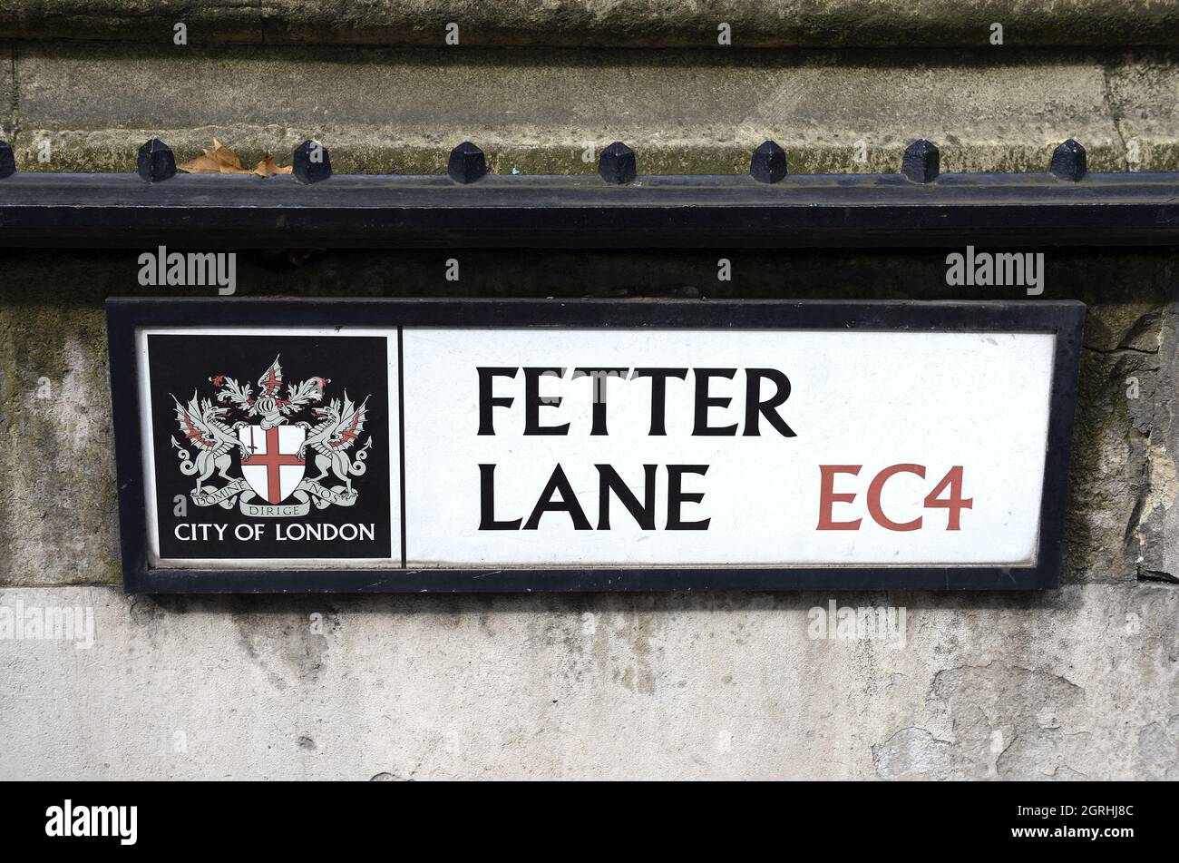 London, England, UK. Street sign: Fetter Lane, EC4 Stock Photo