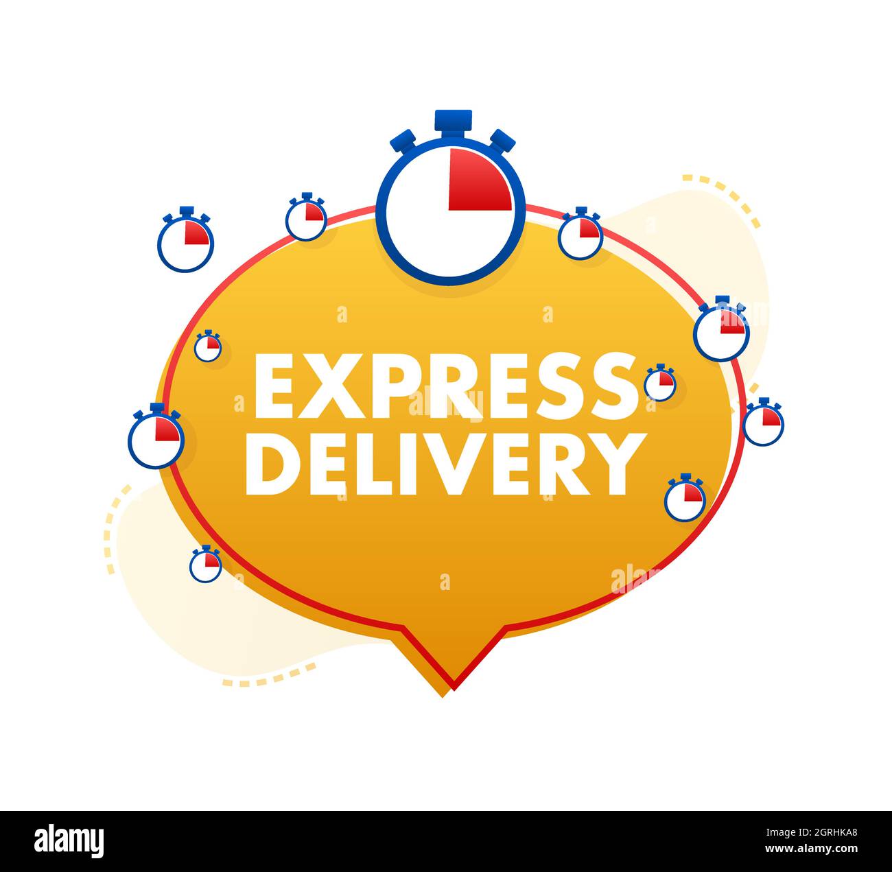 Express delivery service. Fast time delivery order with stopwatch
