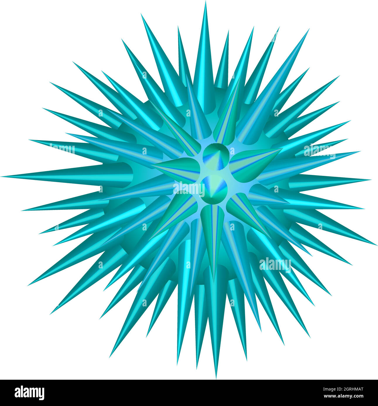 Blue ball with sharp thorns Stock Vector