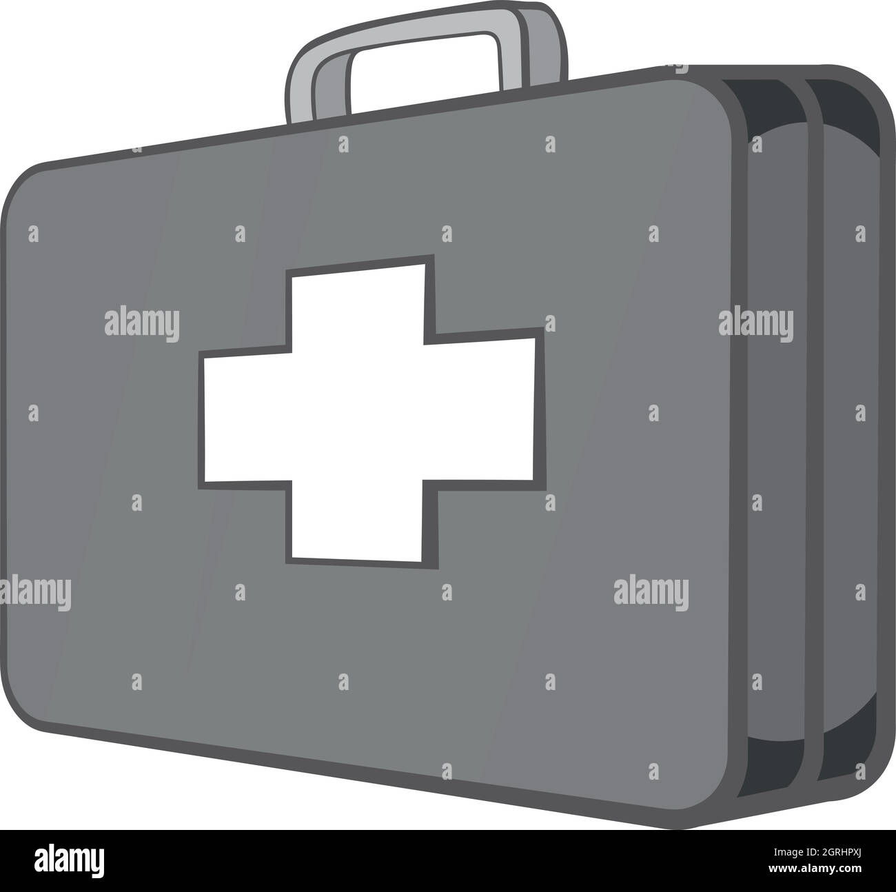 First aid kit icon, black monochrome style Stock Vector