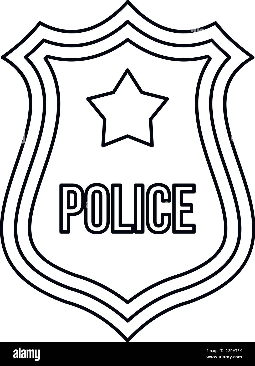 Police shield badge icon, outline style Stock Vector Image & Art - Alamy