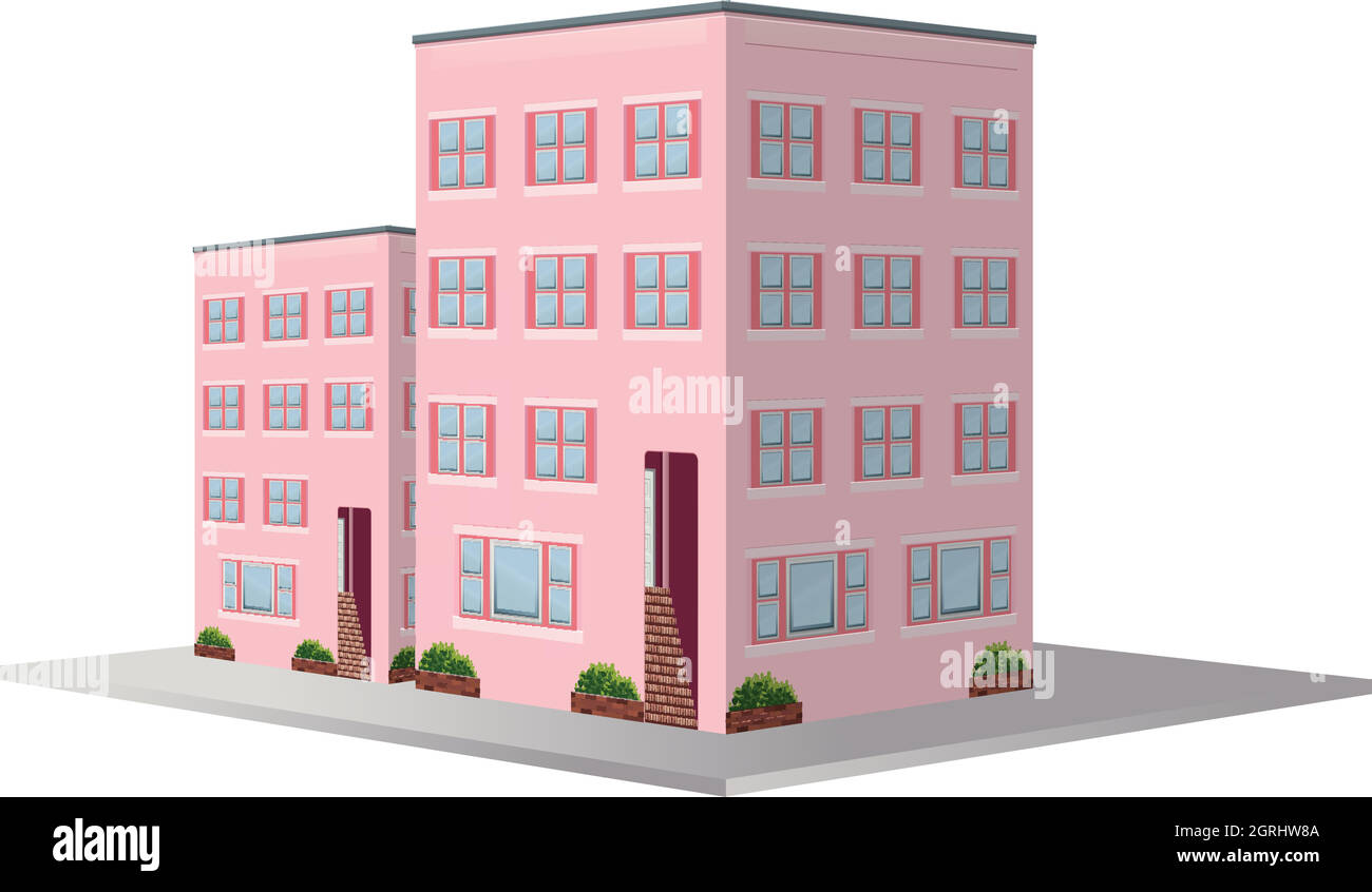 3D design for two apartment buildings Stock Vector