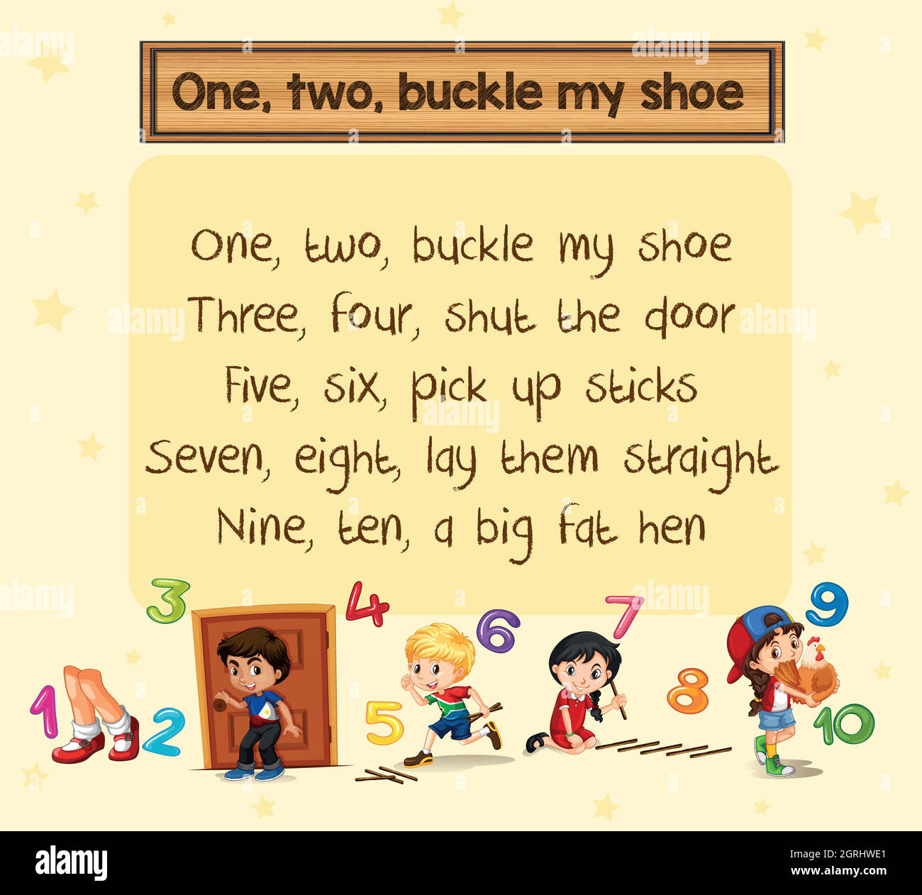One two buckle my shoe song Stock Vector Image Art Alamy
