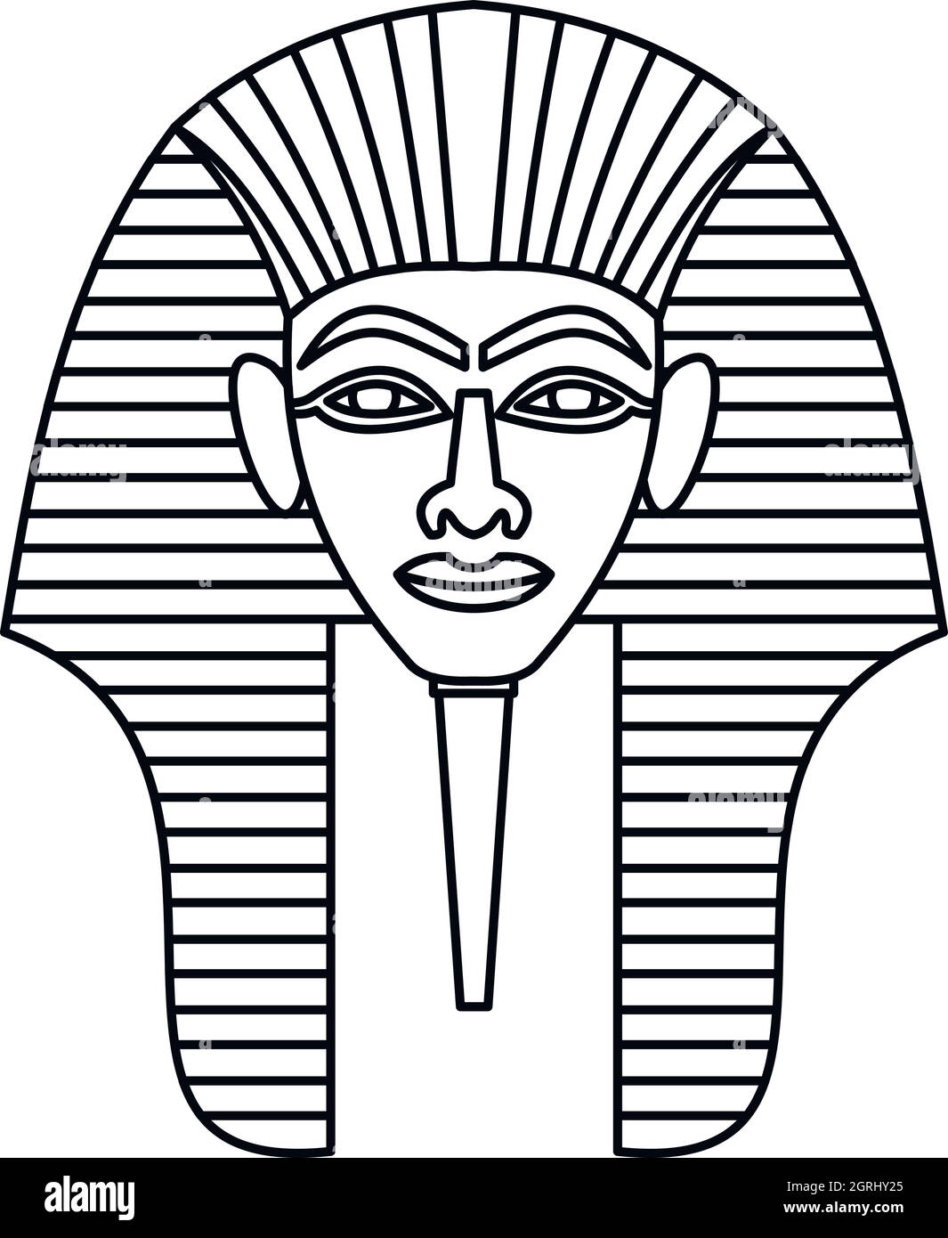 Egyptian pharaohs mask icon, outline style Stock Vector
