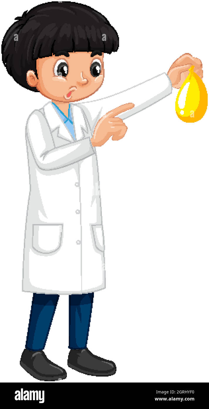 A boy cartoon character wearing laboratory coat Stock Vector Image & Art Alamy