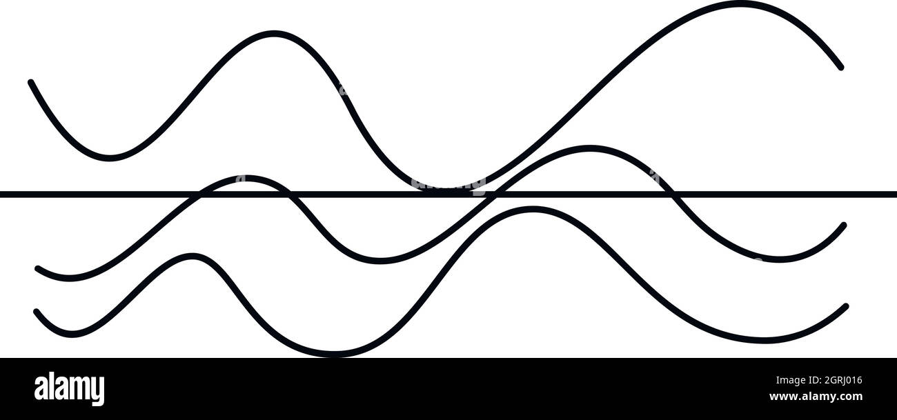 Sound waves icon, simple style Stock Vector