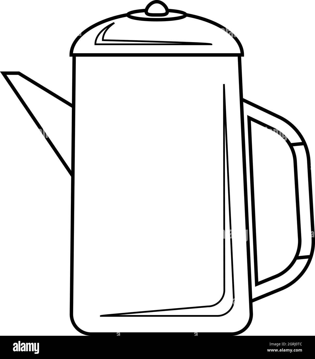 Metal kettle icon, outline style Stock Vector