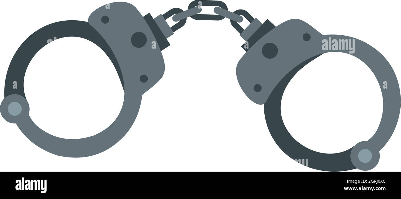 Handcuffs icon, flat style Stock Vector