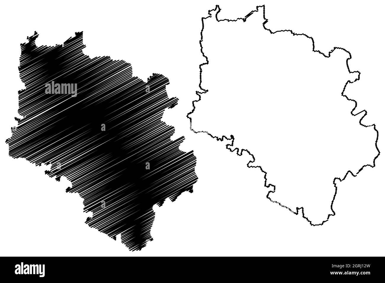 Haveri district (Karnataka State, Republic of India, Belgaum division) map vector illustration, scribble sketch Haveri map Stock Vector